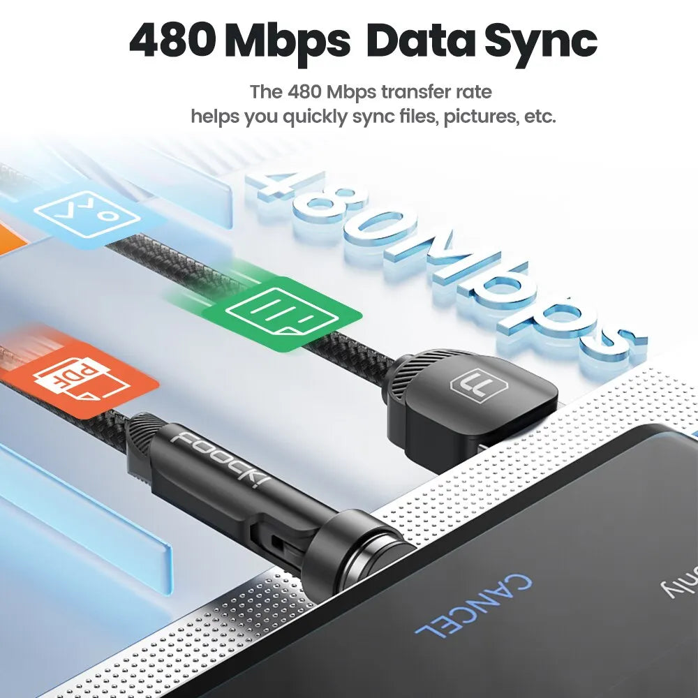Revolutionary 540° Rotating Magnetic USB Type-C Cable – Fast Charging for iPhone 12, X, Xiaomi & More!