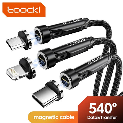 Revolutionary 540° Rotating Magnetic USB Type-C Cable – Fast Charging for iPhone 12, X, Xiaomi & More!