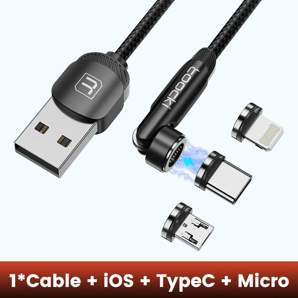 Revolutionary 540° Rotating Magnetic USB Type-C Cable – Fast Charging for iPhone 12, X, Xiaomi & More!