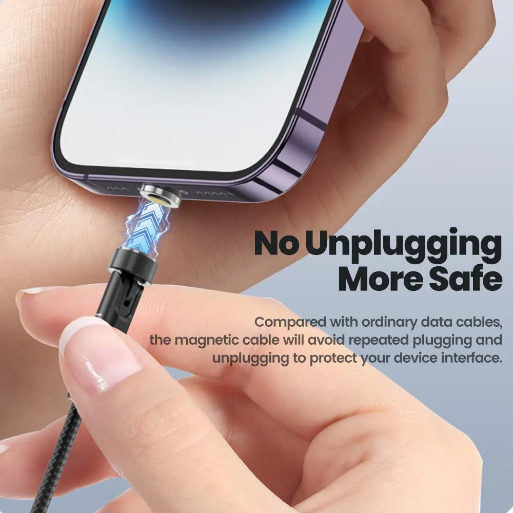 Revolutionary 540° Rotating Magnetic USB Type-C Cable – Fast Charging for iPhone 12, X, Xiaomi & More!